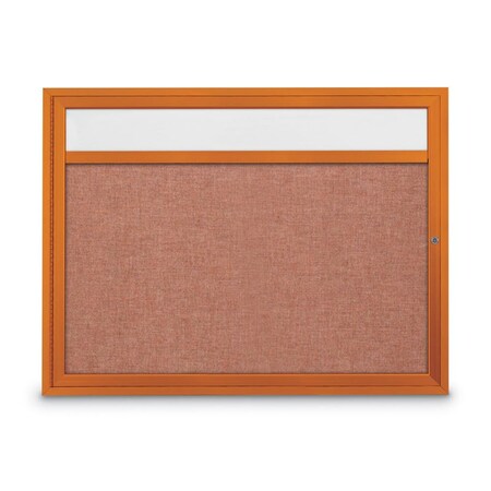 United Visual Products Slim Enclosed Corkboard, 30"x36", Black Alum Frame/Ultramarine UVEB3036-BLACK-ULTMAR